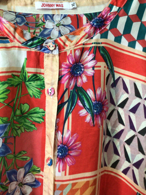 Johnny Was Blouse Silk Size X-Large